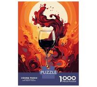 for Adults 1000 Piece Puzzle Red Wine Glass Puzzles for Adults Hands-on Game Staycation Kill Time Unique Gifts for Birthday And Christmas 52x38cm/1000pcs