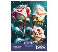 for Adults 1000 Piece Puzzle Roses in Snow Red Yellow Jigsaws for Adults Toy Wall Decor Enhance Memory Unique Gifts for Birthday And Christmas 70x50cm/1000pcs