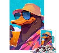 for Adults 1000 Piece Puzzle s Retro Platypus Beer Impossible Game for Educational Game Challenge Toy Funny Gifts Enhance Memory (Size 38x26cm)