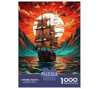 for Adults 1000 Piece Puzzle Sailing Ship at Sunset Puzzles for Adults Hands-on Game Staycation Kill Time Unique Gifts for Birthday And Christmas 38x26cm/1000pcs