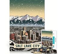 for Adults 1000 Piece Puzzle Salt Lake City Sharp Cut Art Smart Challenge Fun Idle Time Game Christmas Wall Decor (50x75cm)