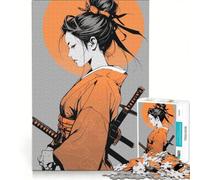 for Adults 1000 Piece Puzzle Samurai Woman with Swords And Kimono Educational Games Difficult And Challenge for Is Ideal As A Gift 50x75cm