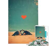 for Adults 1000 Piece Puzzle Sea Turtle Love Fun at Home Activities, Precision Cutting Practical Game Suitable for Ages 14 And Up (38X52cm)