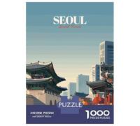 for Adults 1000 Piece Puzzle Seoul, South Korea Travel Puzzles for Adults Brain Teaser Game Perfect Decoration Difficult And Challenge 70x50cm/1000pcs