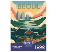 for Adults 1000 Piece Puzzle Seoul Travel Puzzles for Adults Brain Teaser Game Perfect Decoration Difficult And Challenge 38x26cm/1000pcs