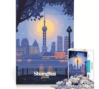 for Adults 1000 Piece Puzzle Shanghai Skyline Educational Games Difficult And Challenge for Is Ideal As A Gift 50x75cm