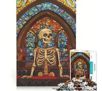 for Adults 1000 Piece Puzzle Skeleton in Church Educational Games Difficult And Challenge for Is Ideal As A Gift 50x75cm