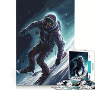 for Adults 1000 Piece Puzzle Skiing Astronaut Planets Educational Games Difficult And Challenge for Is Ideal As A Gift 38x26cm