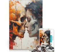 for Adults 1000 Piece Puzzle Skull And Woman Educational Games Difficult And Challenge for Is Ideal As A Gift 38x52cm