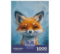 for Adults 1000 Piece Puzzle Smiling Fox Painting Puzzles for Adults Hands-on Game Staycation Kill Time Unique Gifts for Birthday And Christmas 52x38cm/1000pcs
