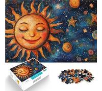 for Adults 1000 Piece Puzzle Smiling Sun Mosaic~ Made of wood Suitable for ages 14 and up For Family Fun & Game Night Artists' Collection, Fine Arts。size：50x75cm/19.68x29.52inch