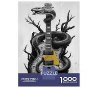 for Adults 1000 Piece Puzzle Snake Guitar Art Print Jigsaw Puzzle Toy Wall Decor A Work of Art Unique Gifts for Birthday And Christmas 70x50cm/1000pcs
