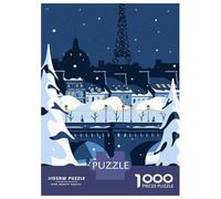 for Adults 1000 Piece Puzzle Snowy Paris Night Puzzles for Adults Hands-on Game Staycation Kill Time Unique Gifts for Birthday And Christmas 38x26cm/1000pcs