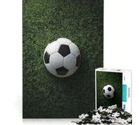for Adults 1000 Piece Puzzle Soccer Ball On Green Grass, Educational Toy, Parent-child Interaction, Deal As Gifts for The Whole Family 38x52cm