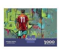 for Adults 1000 Piece Puzzle Soccer Player Graffiti Art Print Puzzles for Adults Hands-on Game Staycation Kill Time Unique Gifts for Birthday And Christmas 38x26cm/1000pcs