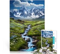 for Adults 1000 Piece Puzzle Spring Mountains Art Made of wood,for and from 14 years and over Hands-on Game Improving love between couples。size:50x75cm/14.96x20.47inch