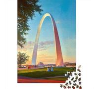 for Adults 1000 Piece Puzzle St. Louis Gateway Arch Sunset-1 Jigsaws for Adults Toy Wall Decor Enhance Memory Unique Gifts for Birthday And Christmas 52x38cm/1000pcs