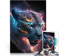 for Adults 1000 Piece Puzzle Starry Stealth Panther Made of cardboard Suitable for ages 14 and up Challenging game Great gift for gaming。size：38x52cm/14.96x20.47inch