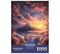 for Adults 1000 Piece Puzzle Sunset Sakura Fuji Puzzles for Adults Hands-on Game Staycation Kill Time Unique Gifts for Birthday And Christmas 52x38cm/1000pcs