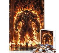 for Adults 1000 Piece Puzzle Super Hero Vs. Fire Demon Family Game Family Activities Toy Wall Decor Unique Gifts for Birthday And Christmas (38x26cm)