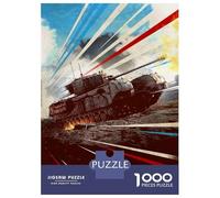 for Adults 1000 Piece Puzzle Tank Warfare Churchill VII Jigsaws for Adults Toy Wall Decor Enhance Memory Unique Gifts for Birthday And Christmas 52x38cm/1000pcs