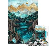 for Adults 1000 Piece Puzzle The Lake's Golden Secret Jigsaw for Teenagers Pattern Assembly Parent-child Interaction Birthday And Unique Gifts (Size 38x26cm)