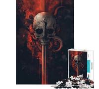 for Adults 1000 Piece Puzzle The Skull Sword Help The Brain Exercise Staycation Kill Time Family Games for And 14 Years And over (50x75cm)