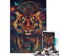 for Adults 1000 Piece Puzzle Tiger Dreamcatcher Cosmos Jigsaw Puzzle 1000 Home Decoration Toys Gifts for Women Men Home Decoration (Size 38x52cm)