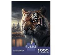 for Adults 1000 Piece Puzzle Tiger in The Big City Puzzles for Adults Hands-on Game Staycation Kill Time Unique Gifts for Birthday And Christmas 38x26cm/1000pcs
