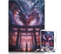 for Adults 1000 Piece Puzzle Torii Gate Epic Dragon For Family Fun Funny Gift for And from 14 Years And over (size 38x26cm)