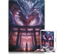 for Adults 1000 Piece Puzzle Torii Gate Epic Dragon For Family Fun Funny Gift for And from 14 Years And over (size 50x75cm)