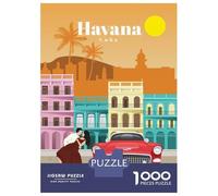 for Adults 1000 Piece Puzzle Travel to Havana Jigsaws for Adults Toy Wall Decor Enhance Memory Unique Gifts for Birthday And Christmas 70x50cm/1000pcs