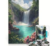 for Adults 1000 Piece Puzzle Tropical Waterfall Paradise, Educational Toy, Parent-child Interaction, Deal As Gifts for The Whole Family 38x52cm