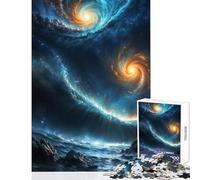 for Adults 1000 Piece Puzzle Two Galaxies Collide Puzzle For Teenagers Staycation Kill Time Fun Activities at Home Unique Challenge Game (50x75cm)