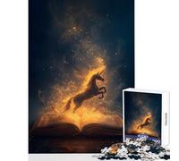 for Adults 1000 Piece Puzzle Unicorn Emerging from Book Jigsaw Puzzles for Teenagers Precision Cutting Train Your Brain And Hands Great Gifts for Gaming (38x26cm)