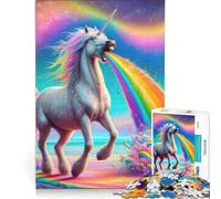 for Adults 1000 Piece Puzzle Unicorn Puking Rainbow Toy Wall Decor Difficult Hard Unique Gifts for Birthday And Christmas 38x26cm