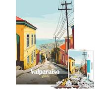 for Adults 1000 Piece Puzzle Valparaiso, Chile Street View Impossible Game for Educational Game Challenge Toy Funny Gifts Enhance Memory (Size 50x75cm)