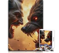 for Adults 1000 Piece Puzzle Vampire Versus Werewolf Confrontation For Family Fun Funny Gift for And from 14 Years And over (size 38x52cm)