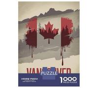 for Adults 1000 Piece Puzzle Vancouver Canada Flag Puzzles for Adults Hands-on Game Staycation Kill Time Unique Gifts for Birthday And Christmas 70x50cm/1000pcs