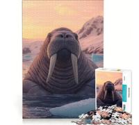 for Adults 1000 Piece Puzzle Walrus in Arctic Sunset Toy Wall Decor Difficult Hard Unique Gifts for Birthday And Christmas 38x26cm