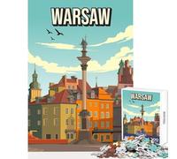 for Adults 1000 Piece Puzzle Warsaw Skyline Poland Cityscape Puzzle For Teenagers Stress Reliever Difficult And Challenge Toy Intellectual Game (38x26cm)