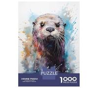 for Adults 1000 Piece Puzzle Watercolor Sea Otter Jigsaws for Adults Toy Wall Decor Enhance Memory Unique Gifts for Birthday And Christmas 70x50cm/1000pcs