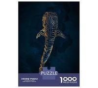 for Adults 1000 Piece Puzzle Whale Shark in Gold Puzzles for Adults Hands-on Game Staycation Kill Time Unique Gifts for Birthday And Christmas 52x38cm/1000pcs