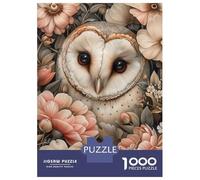 for Adults 1000 Piece Puzzle Whimsical Owl with Flowers Puzzles for Adults Hands-on Game Staycation Kill Time Unique Gifts for Birthday And Christmas 38x26cm/1000pcs