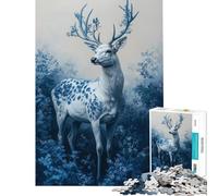 for Adults 1000 Piece Puzzle White Deer In Forest Help The Brain Exercise Staycation Kill Time Family Games for And 14 Years And over (38x26cm)