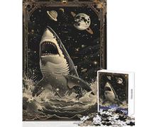 for Adults 1000 Piece Puzzle White Shark Tarot Card Home Decoration Toys Great Gifts And Toys Practical Game with Fully Interlocking Randomly Shaped Pieces (Size 50x75cm)