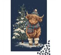 for Adults 1000 Piece Puzzle Winter Highland Cow Decor Puzzles for Adults Hands-on Game Staycation Kill Time Unique Gifts for Birthday And Christmas 52x38cm/1000pcs