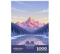 for Adults 1000 Piece Puzzle Winter Mountain Lake Reflection Landscape Jigsaws for Adults Toy Wall Decor Enhance Memory Unique Gifts for Birthday And Christmas 38x26cm/1000pcs