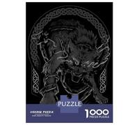 for Adults 1000 Piece Puzzle Wolf Fenrir Viking Norse Puzzles for Adults Hands-on Game Staycation Kill Time Unique Gifts for Birthday And Christmas 38x26cm/1000pcs