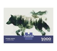 for Adults 1000 Piece Puzzle Wolf Forest Nature Art Print Jigsaw Puzzle Toy Wall Decor A Work of Art Unique Gifts for Birthday And Christmas 38x26cm/1000pcs